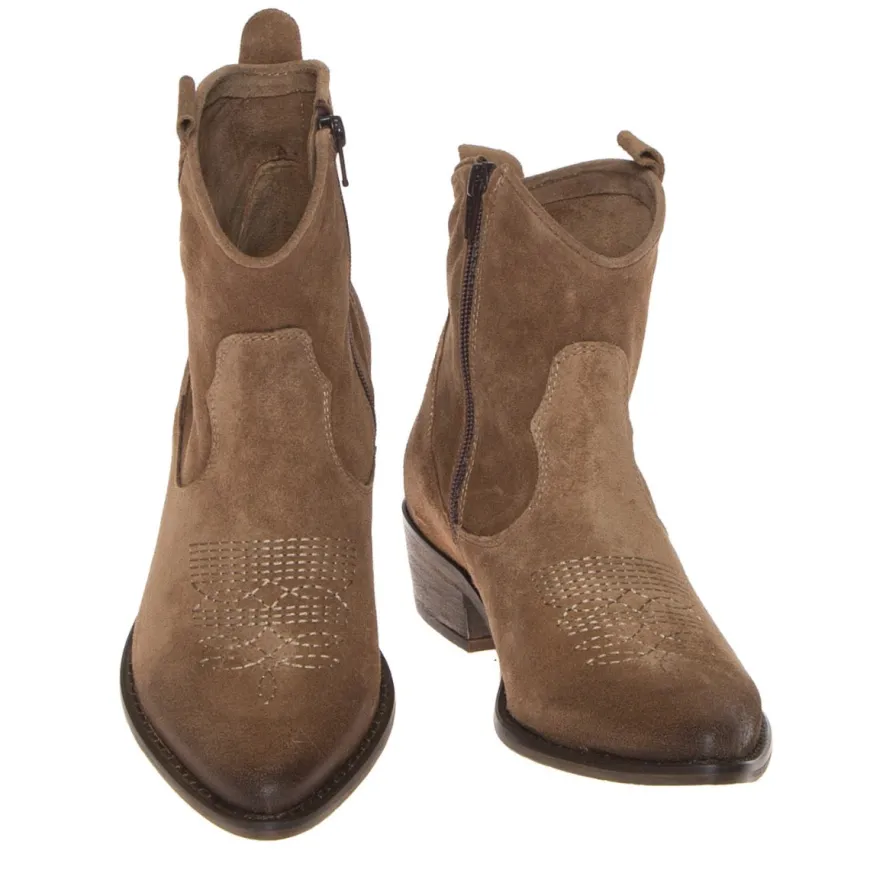 THE FLOW M305 STIVALETTO TEXANO PELLE SCAMOSCIATA SABBIA