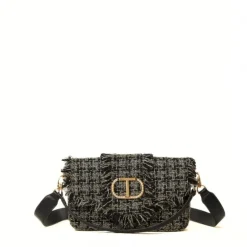 TWINSET BORSA TB7180 TWEED NERO