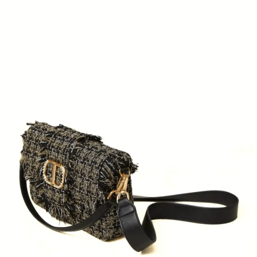 TWINSET BORSA TB7180 TWEED NERO