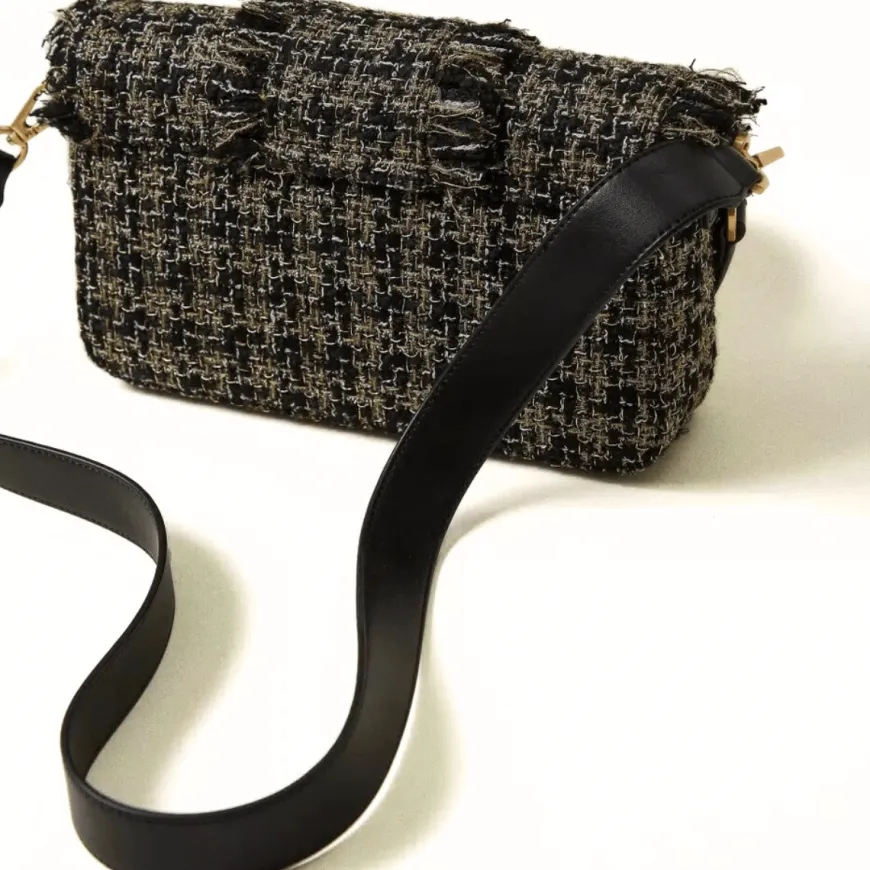 TWINSET BORSA TB7180 TWEED NERO