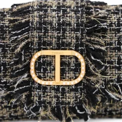 TWINSET BORSA TB7180 TWEED NERO