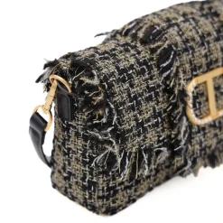 TWINSET BORSA TB7180 TWEED NERO