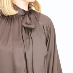 VICOLO BLUSA 1562 FIOCCO MARRONE