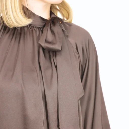 VICOLO BLUSA 1562 FIOCCO MARRONE